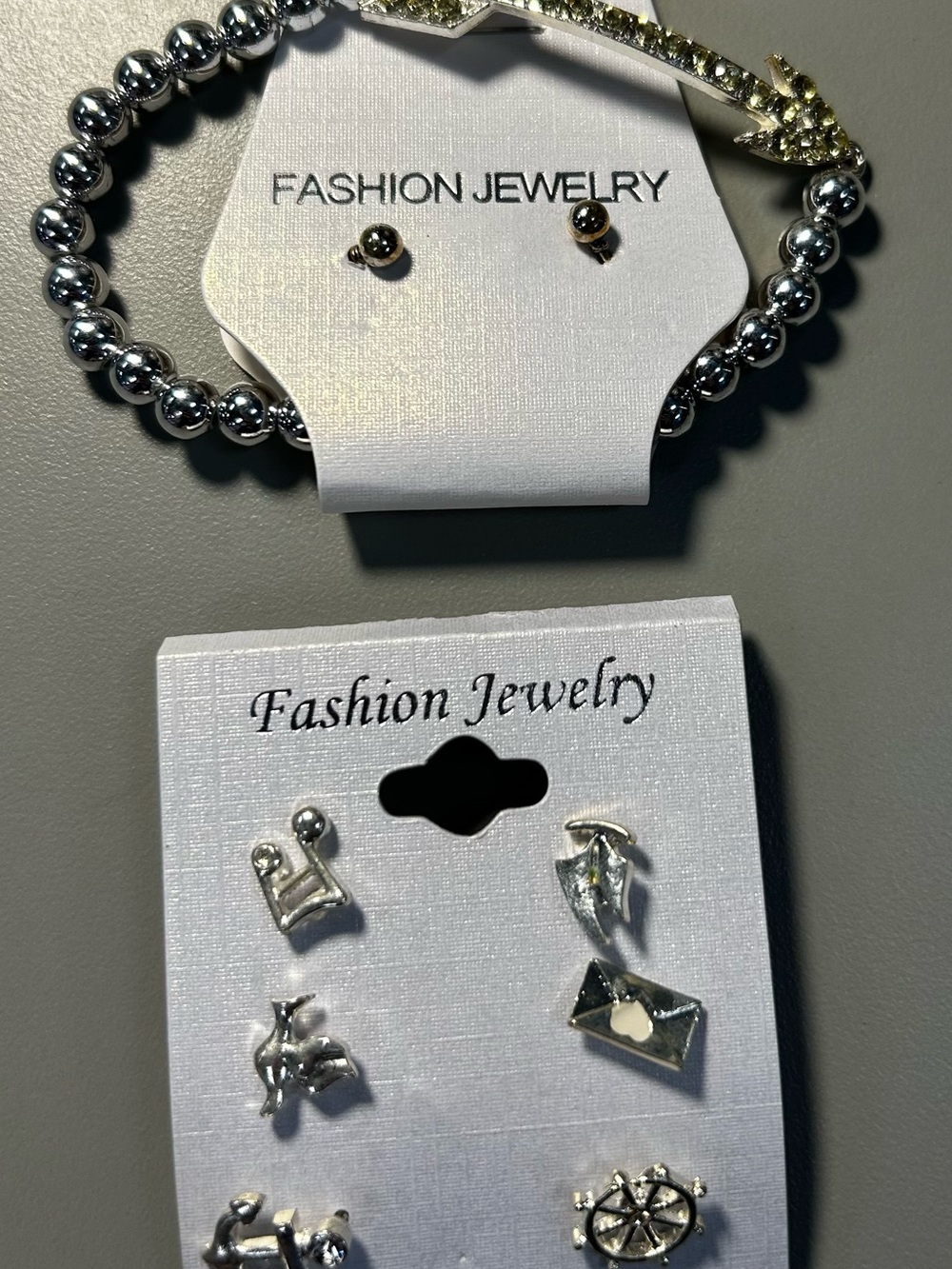 Fashion Jewelry Silver Charm Earring Set with Mixed Motifs